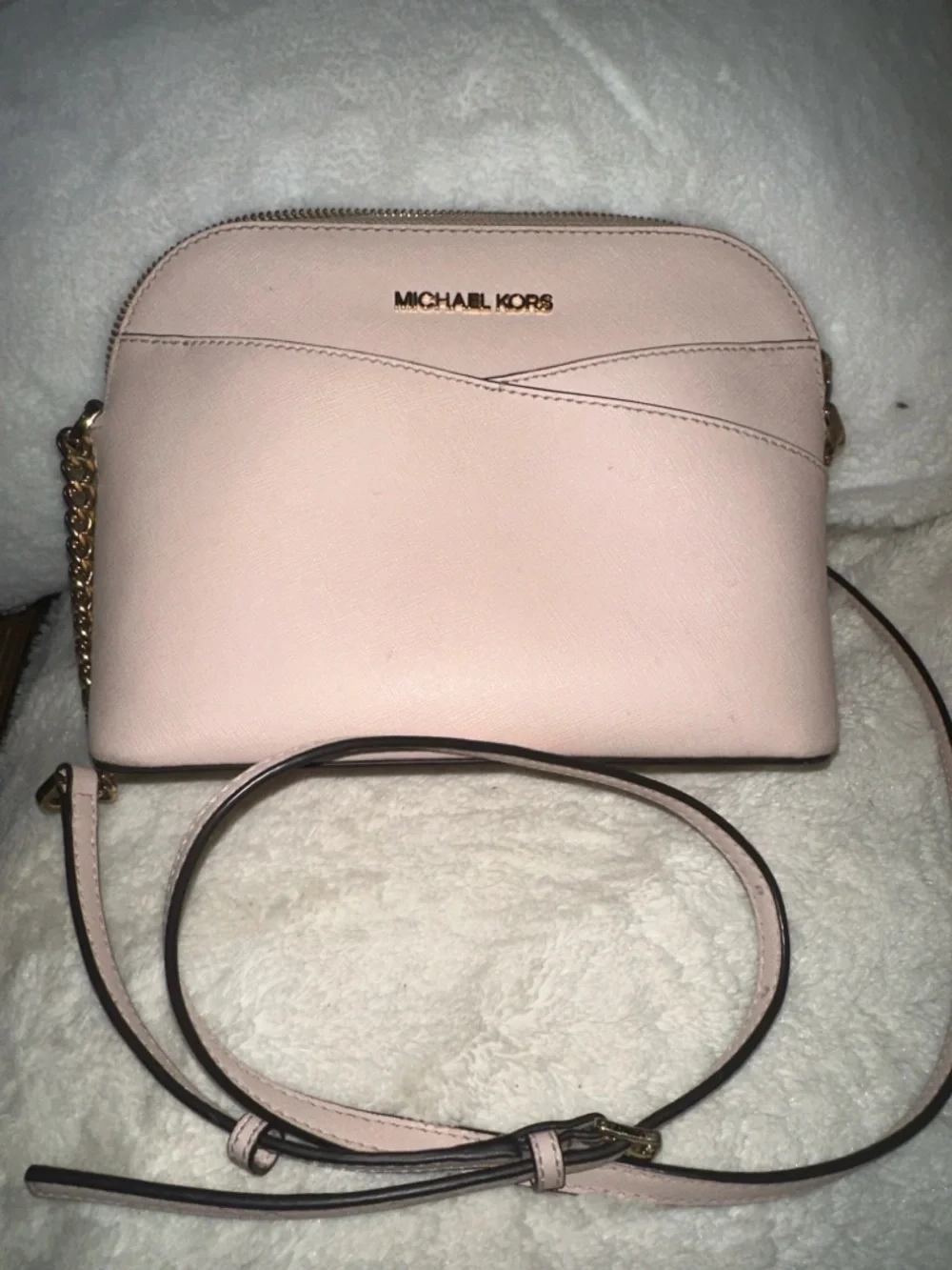 MICHAEL KORS Blush Pink Saffiano Leather Crossbody Bag